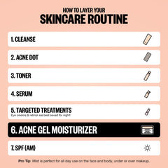 PEACE OUT Acne Gel Moisturizer studio-shot conveys a balanced, non-drying finish