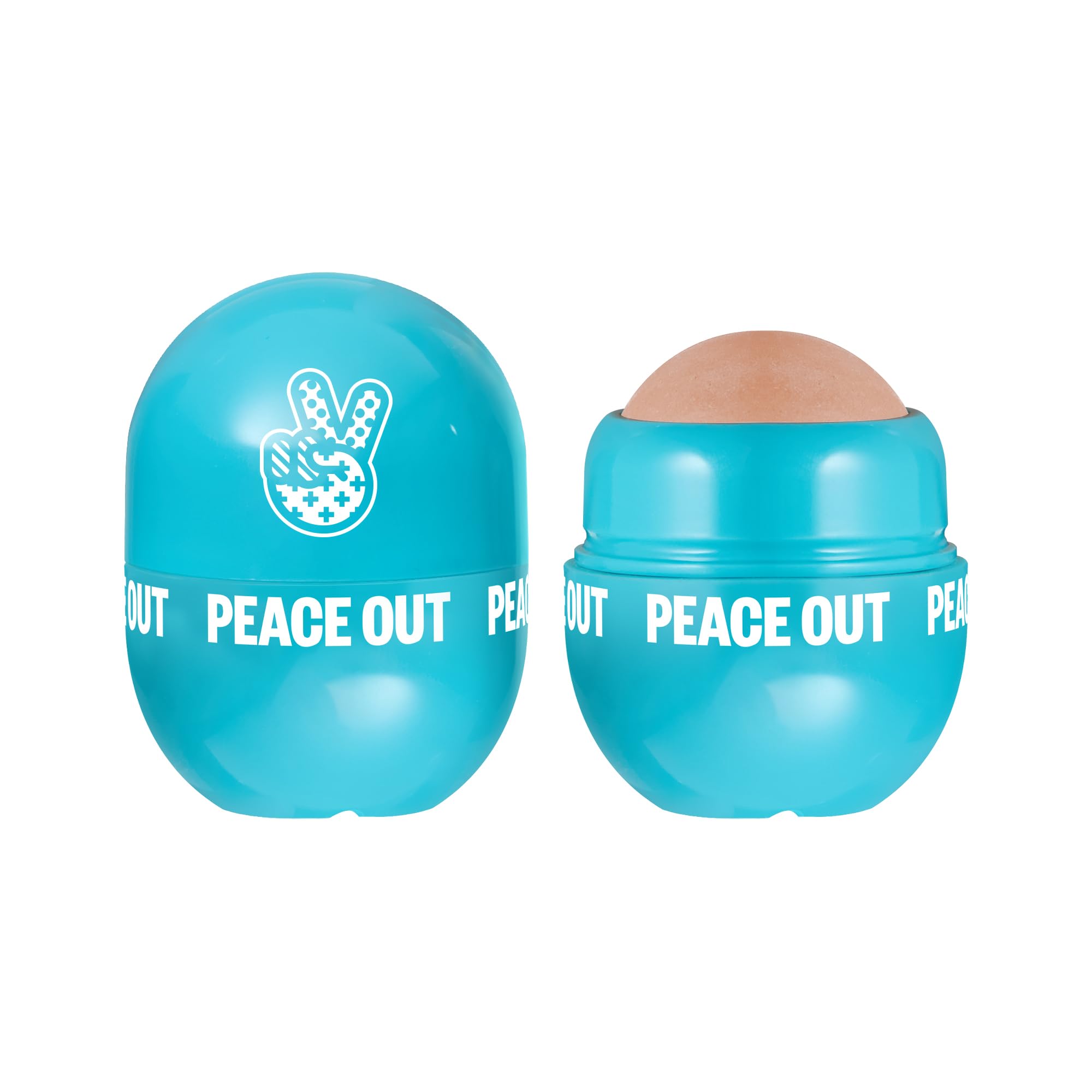 Peace Out Oil Contol Roller in hand absorbing excess oil for a fresh look
