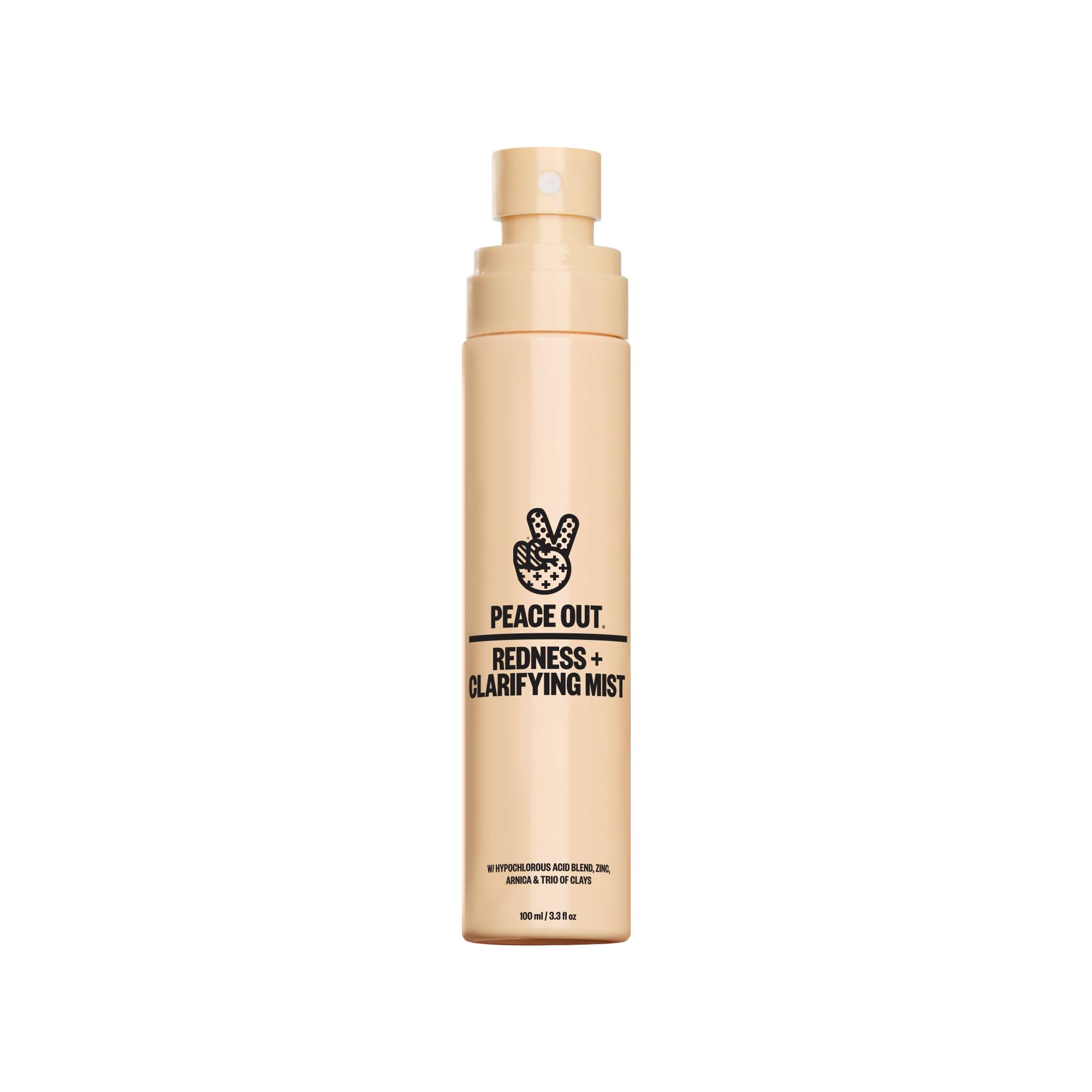Peace Out Redness + Clarifying Mist bottle pour for refreshing redness and hydration