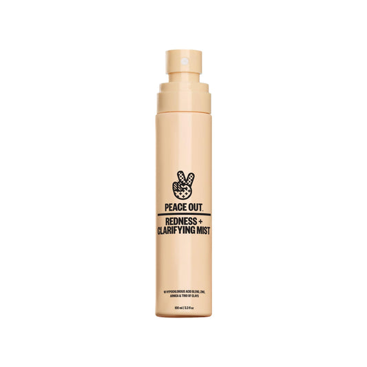 Peace Out Redness + Clarifying Mist bottle pour for refreshing redness and hydration
