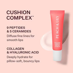 Peach & Lily ceramide complex strengthens lip barrier and moisture.