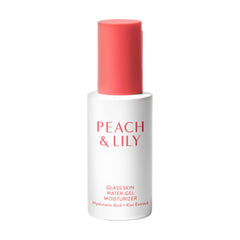 Peach and Lily Glass Skin Water-Gel bottle close-up highlighting hydration