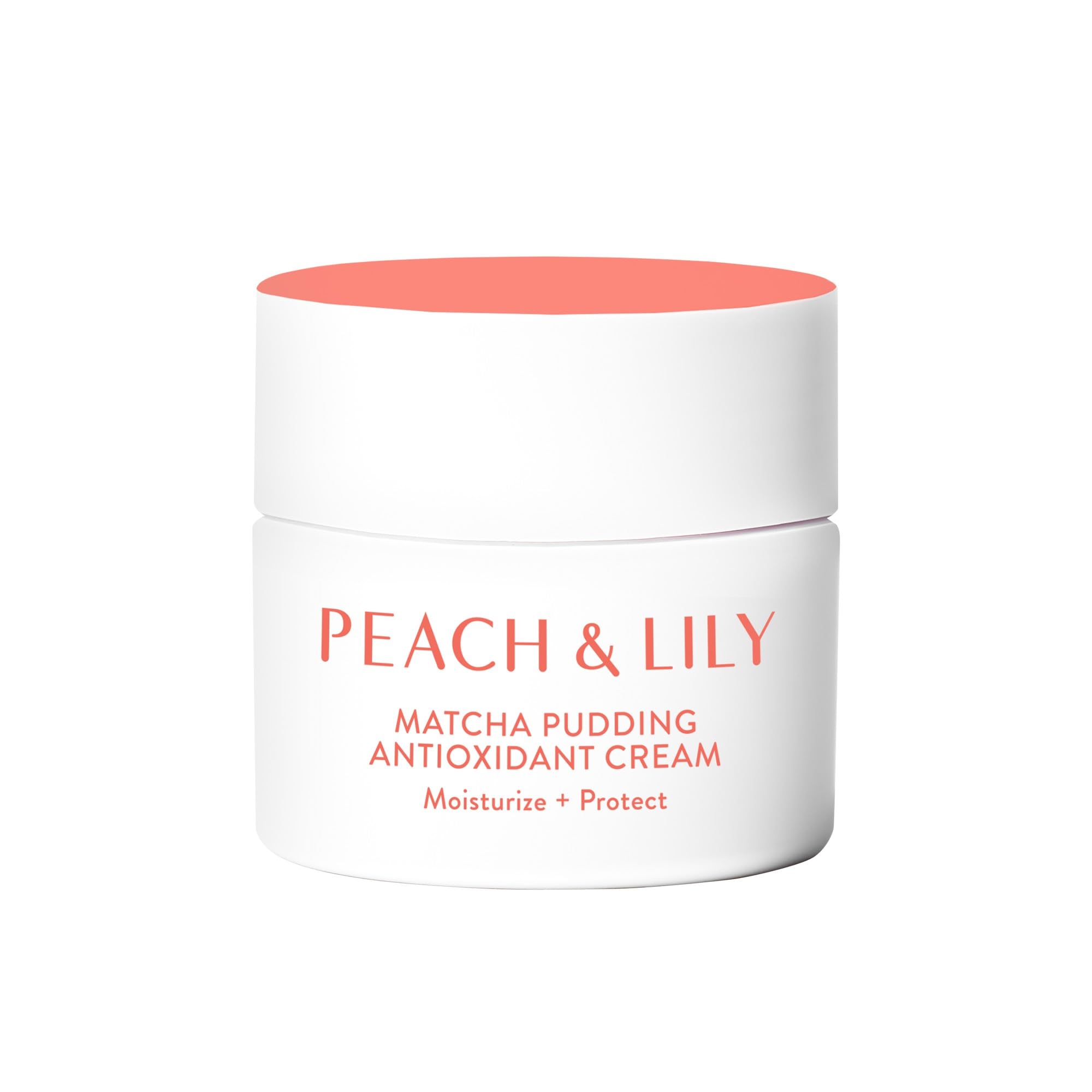 Peach Lily Matcha Pudding Cream jar highlighting rich hydration for glowing skin.