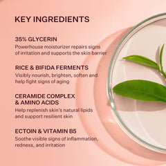 Peach & Lily Velvet Biome Repairing Ointment being gently applied as a skincare prep.
