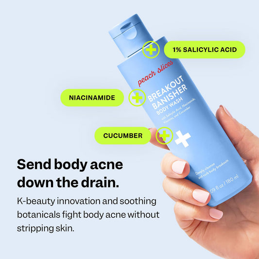 Peach Slices Breakout Banisher gel-lather texture for exfoliation