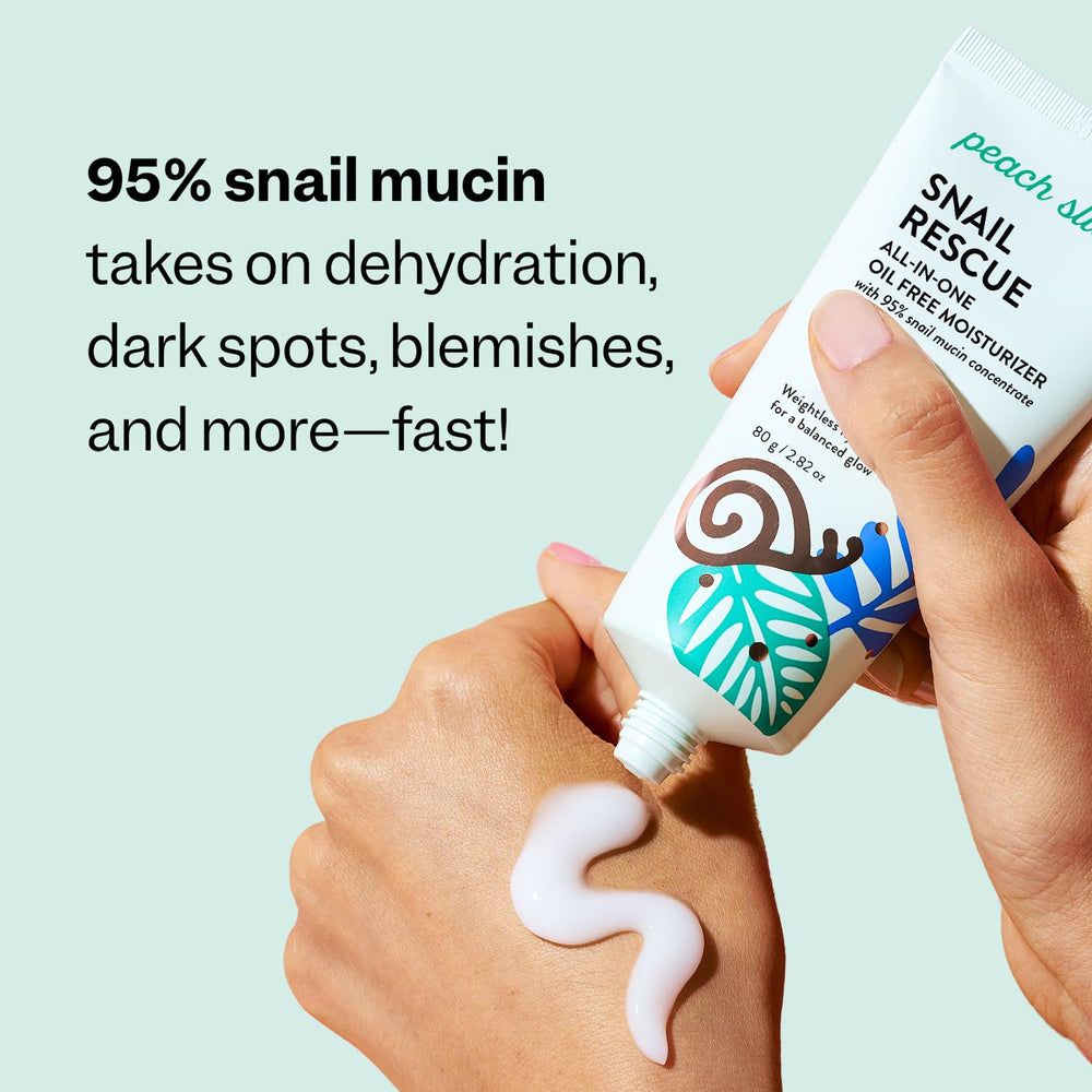 Peach Slices Snail Rescue cica soothes and supports comfort.