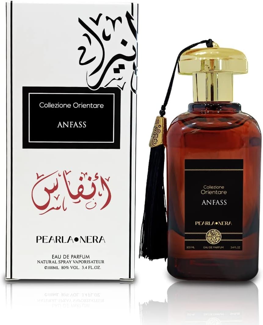 PEARLANERA ANFASS oud-green bottle highlights premium unisex scent.