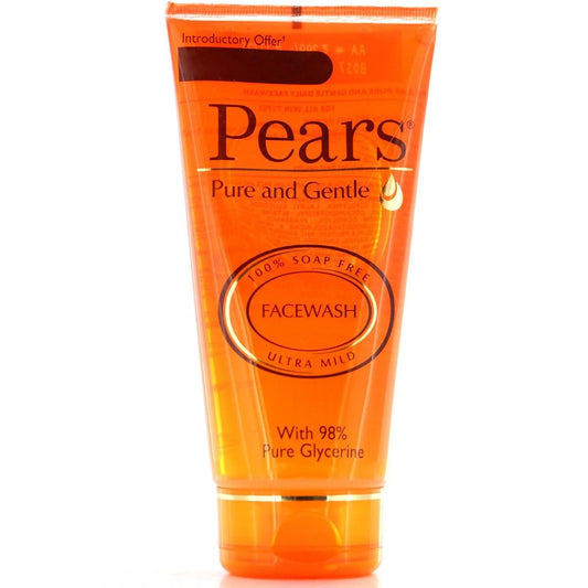 Pears Pure & Gentle Face Ultra Mild bottle for soap-free cleansing on delicate skin.