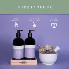 Pecksniff's Aroma Therapy setup on a bathroom shelf for easy access