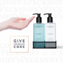Countertop scene with Pecksniff's dispenser set for everyday use