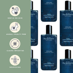 Pecksniff's Men's Bath Gel lather closeup with velvety cleanse