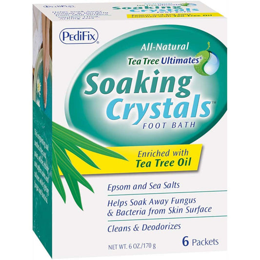 Pedifix Tea Tree Ultimates foot bath crystals packets for a refreshing foot soak