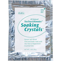 Pedifix Tea Tree Ultimates soaking crystals providing a refreshing foot soak
