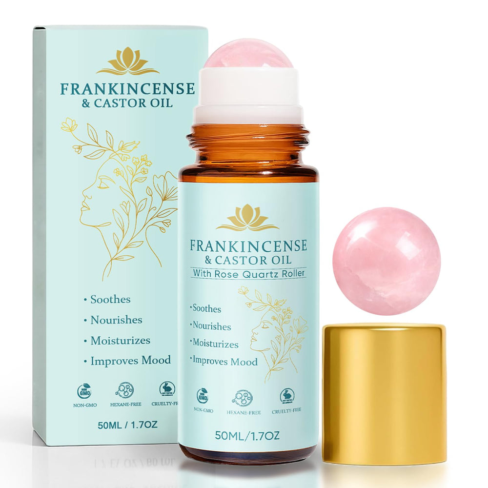 Peehss frankincense castor oil roller bottle for gentle daily facial moisture