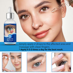 Penntr Stye Eye Drops eyelid application demonstrates gentle use for sensitive eyelids