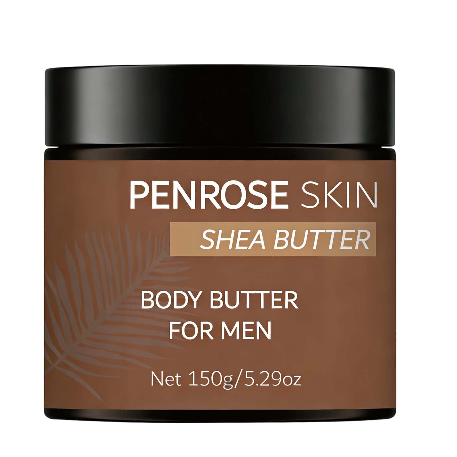 Penrose Skin Body Butter with shea and cocoa delivers deep hydration for smooth skin.