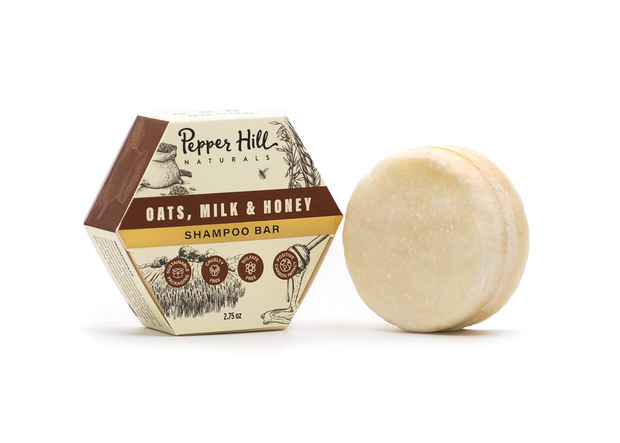 Pepper Hill Shampoo Bars front view highlighting fragrance-free cleansing for sensitive skin.