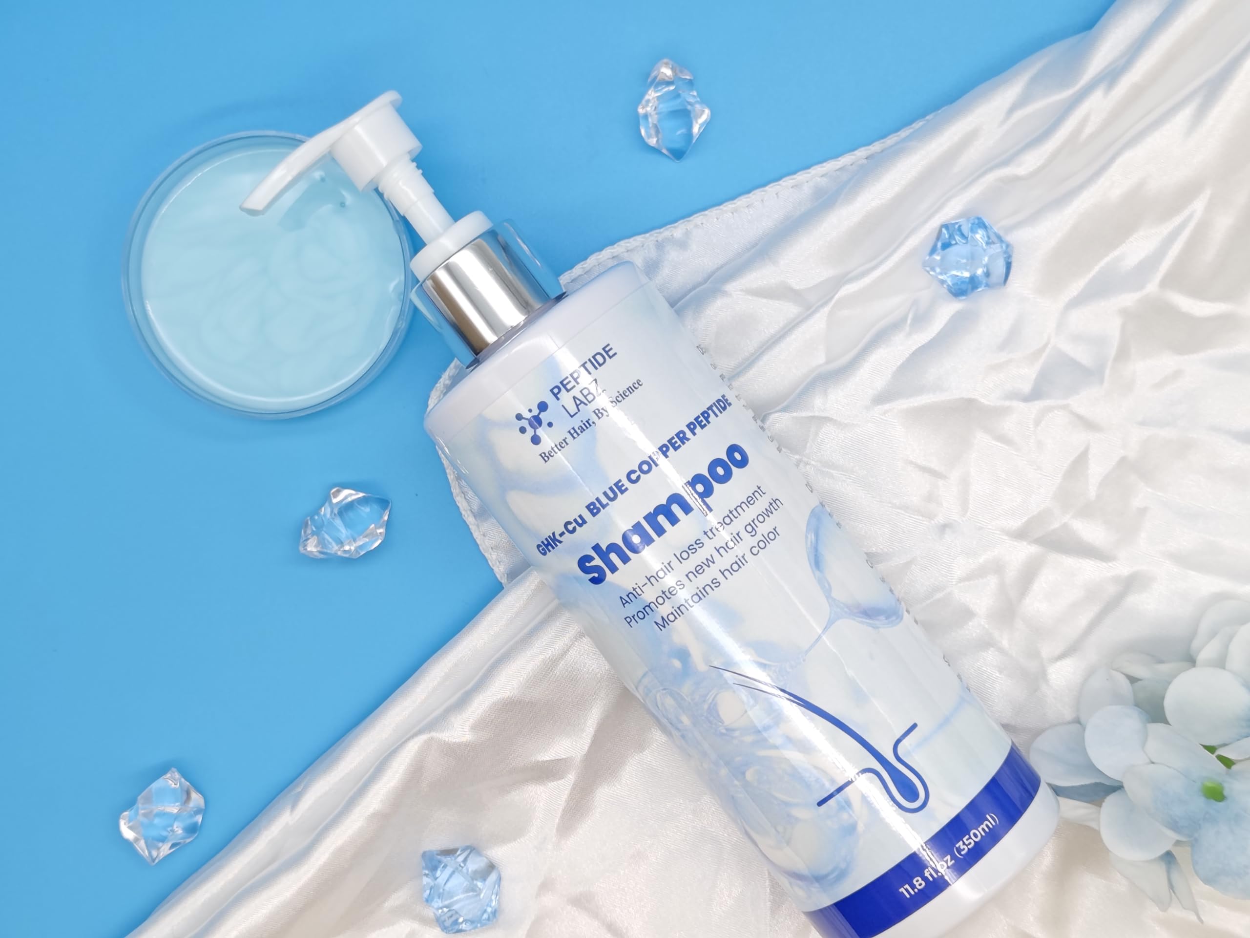 PeptideLabz Copper Peptide Shampoo color-treated hair variant, gentle formula for color maintenance.