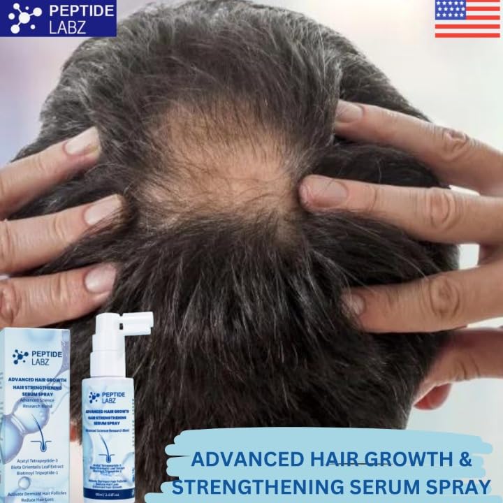 PeptideLabz scalp massage action shot demonstrates easy application