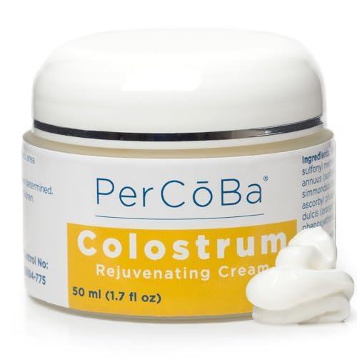 PERCOBA Colostrum Face Cream jar for daily hydration on face and neck.