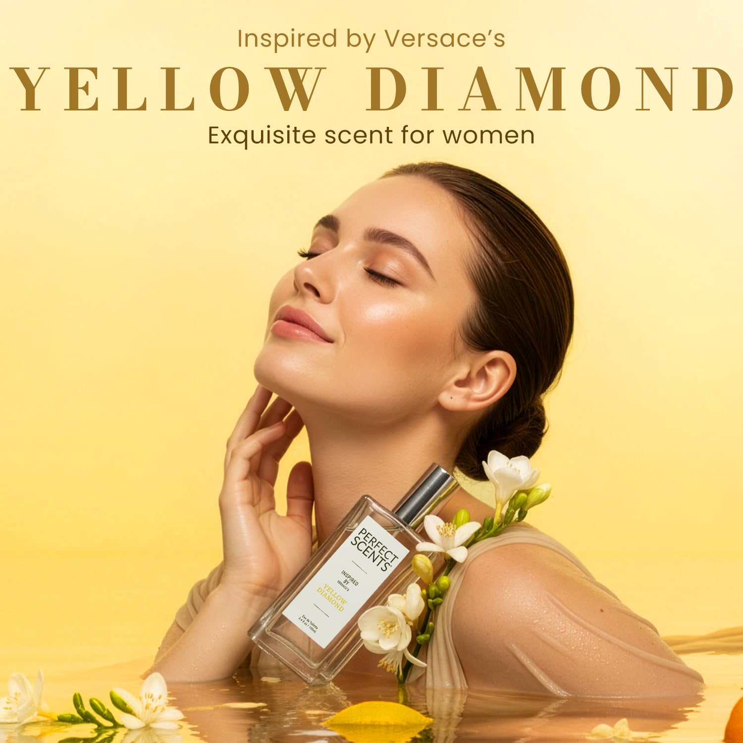 Perfect Scents fragrance notes collage showing citron, neroli, bergamot, pear