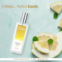 Perfect Scents pear-iced citrus close-up, showcasing a refreshing opening for daytime wear.
