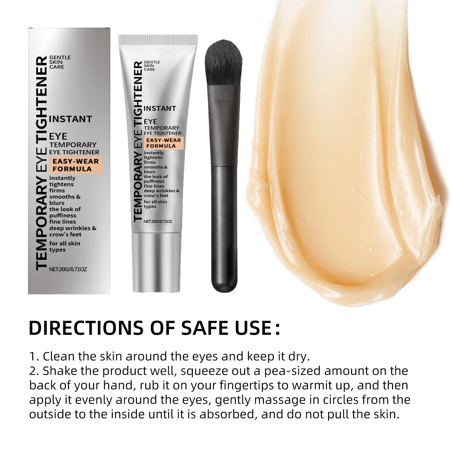 Perfection Eye Tightener hygienic applicator enables precise use.