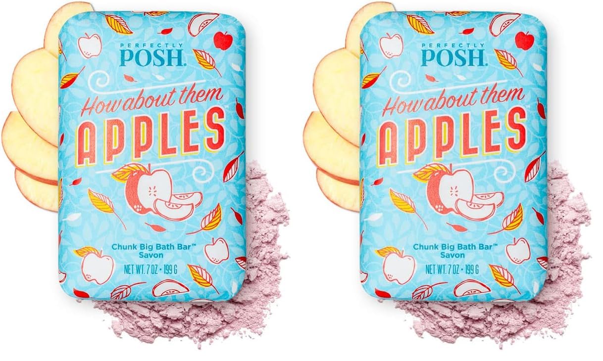 Perfectly Posh How About Them Apples bath bar with invigorating apple fragrance for energized baths