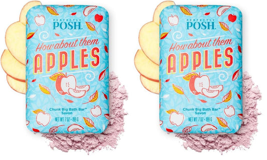 Perfectly Posh How About Them Apples bath bar with invigorating apple fragrance for energized baths