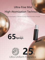 Perfume Pod ATOM01 black features a fine mist nozzle for even distribution.