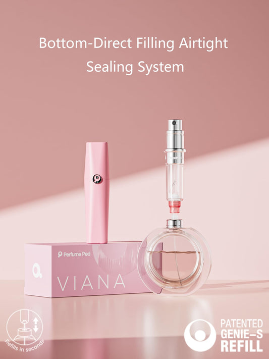Perfume Pod ATOM01 Pink compact design for on-the-go fragrance.