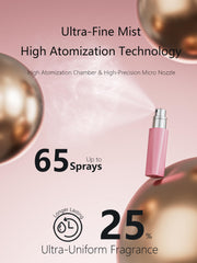 Perfume Pod ATOM01 Pink HD nozzle delivers a fine mist for even application.
