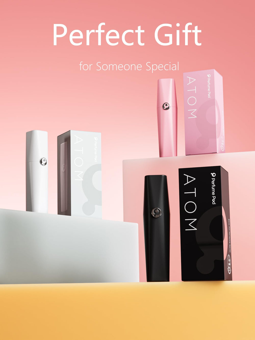 Perfume Pod ATOM01 white elegant travel companion and gift-ready.
