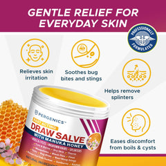 Pergenics Manuka Honey Draw Salve for bug bites and itching relief