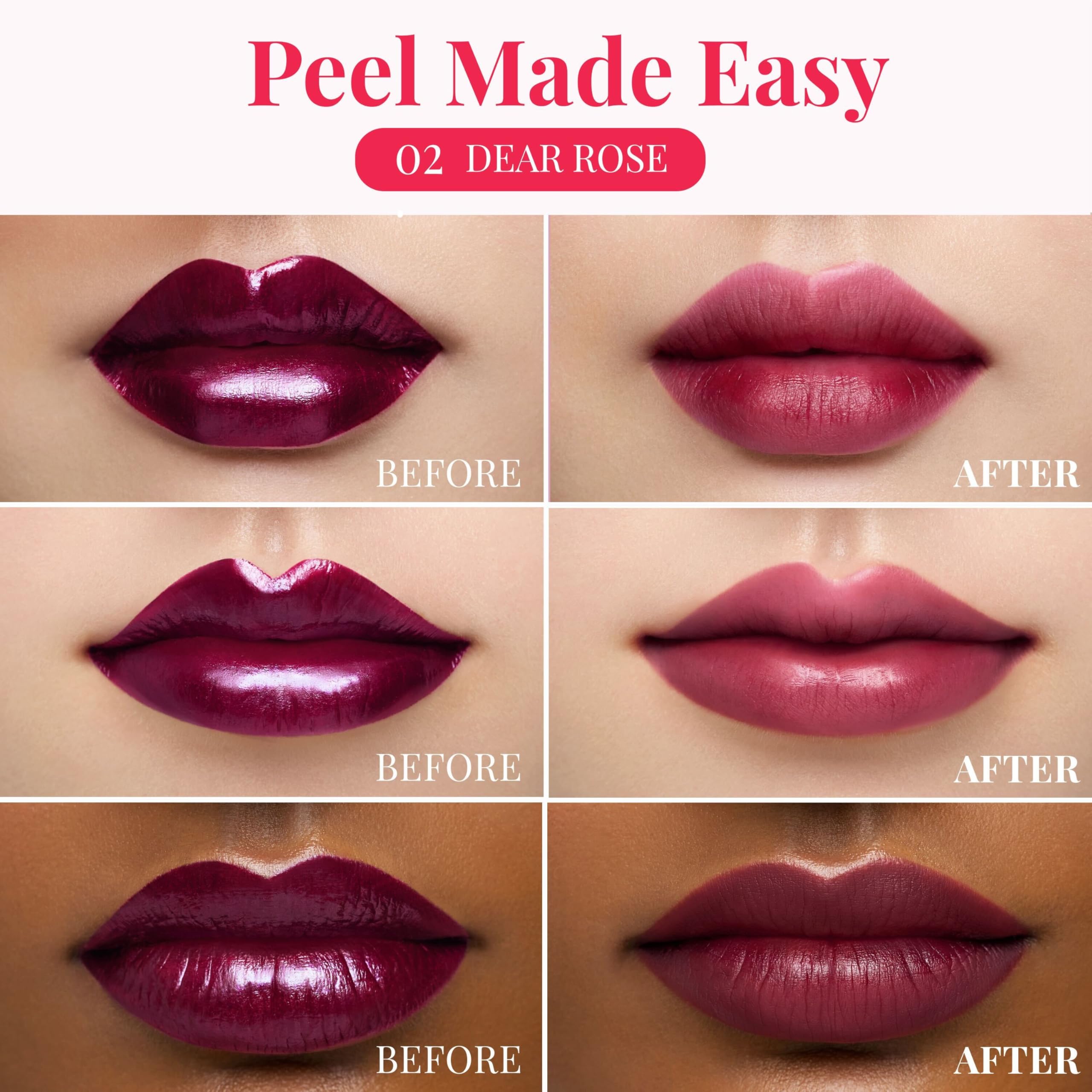 Peripera Ink Peel Off Lip Stain Dear Rose being applied for buildable shade