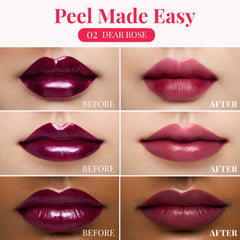 Peripera Ink Peel Off Lip Stain Dear Rose being applied for buildable shade