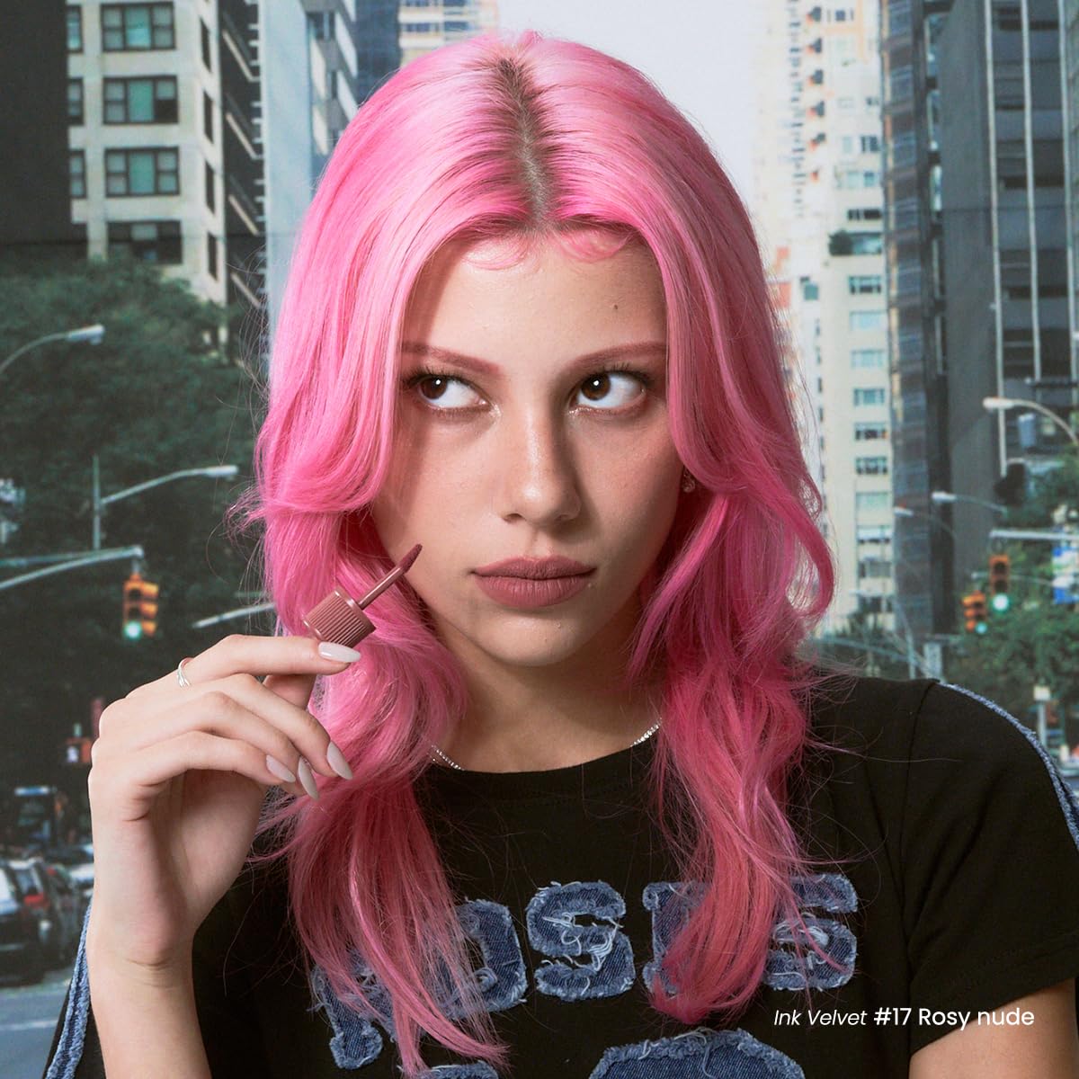 Peripera Ink the Velvet Lip Tint applicator swirl demonstrates creamy mousse texture.
