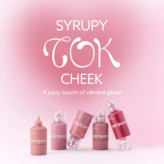 Peripera Syrupy Tok Cheek swatch on skin shows dewy, luminous finish.