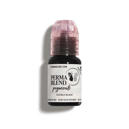 Perma Blend Double Black microblading ink bottle for precise, lasting eyeliner.