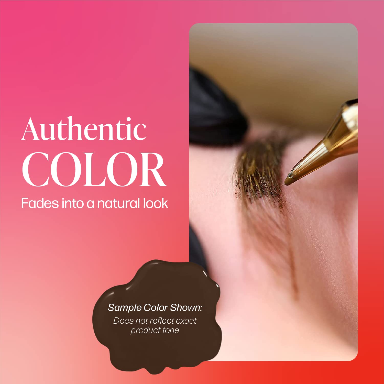 Perma Blend Espresso Brown brow pigment swatch card for shade suitability.