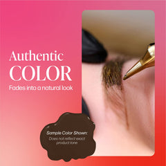Perma Blend Espresso Brown brow pigment swatch card for shade suitability.