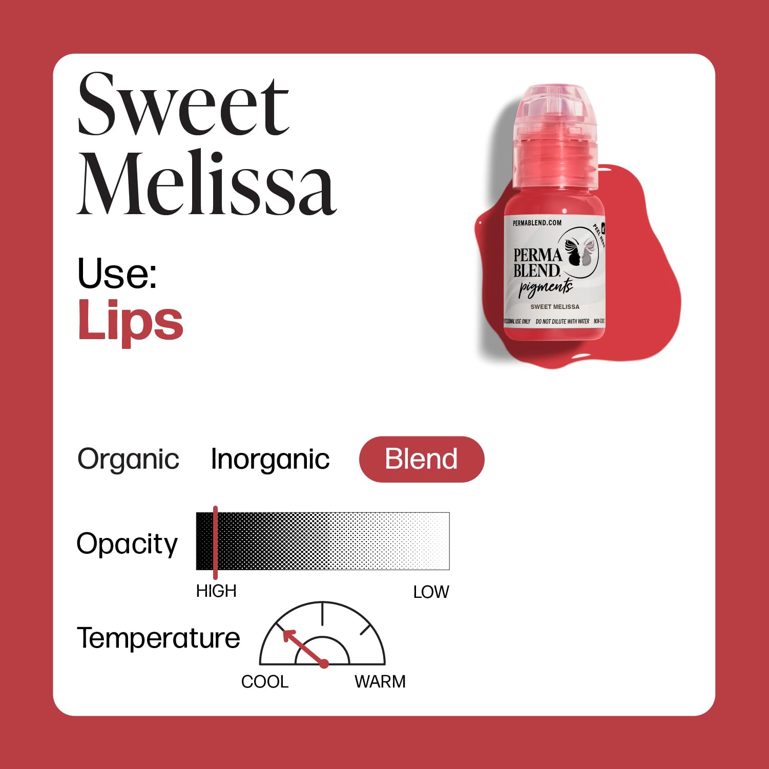 Perma Blend Sweet Melissa microblading ink for precise lip shading.