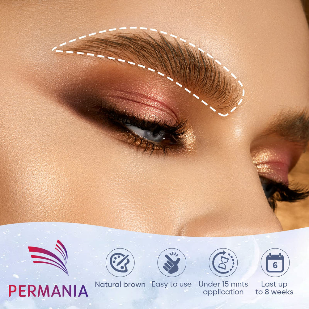 PERMANIA Before After Brow Lamination demonstrates lift.