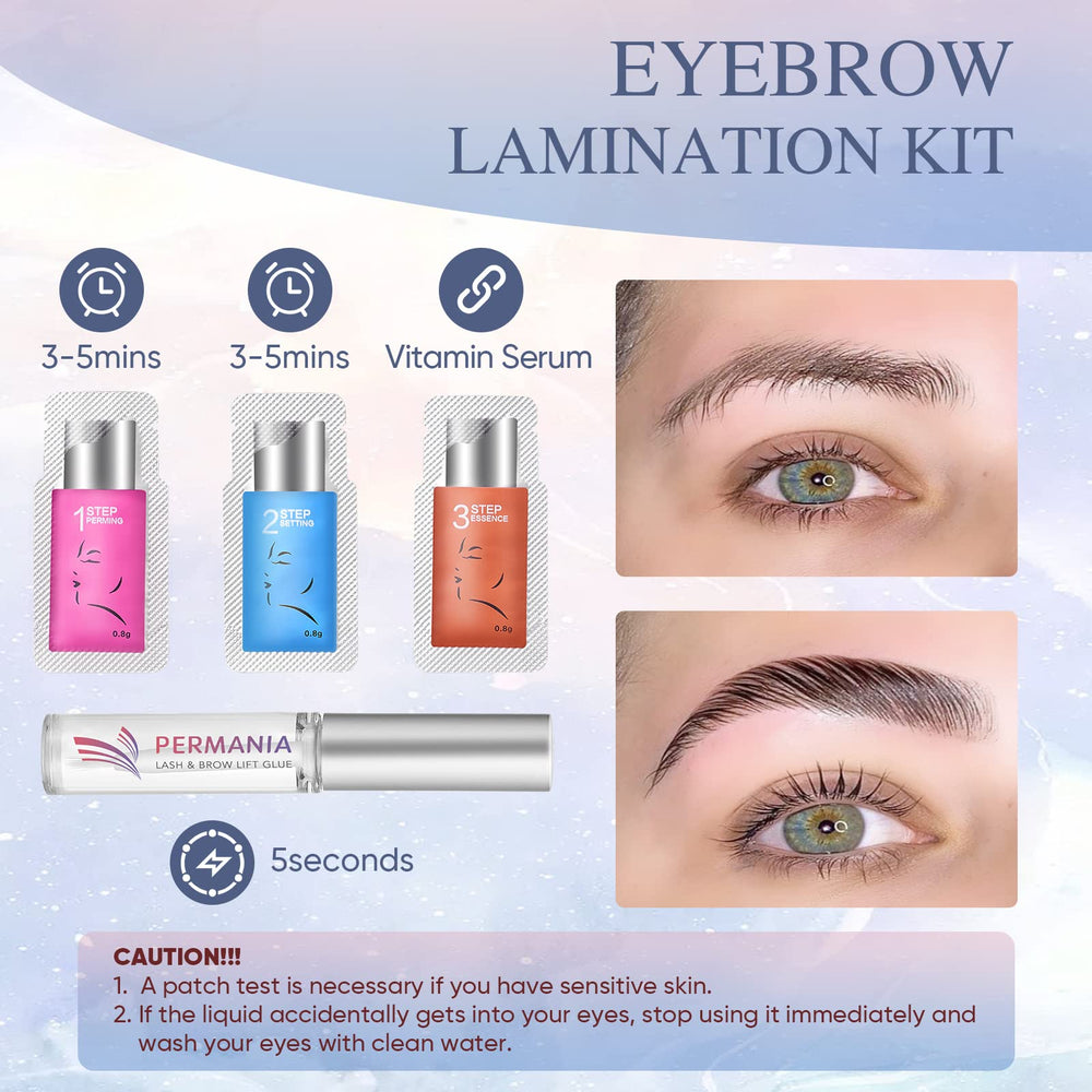 PERMANIA Brow Lamination Kit airless pump preserves lotion for longer.