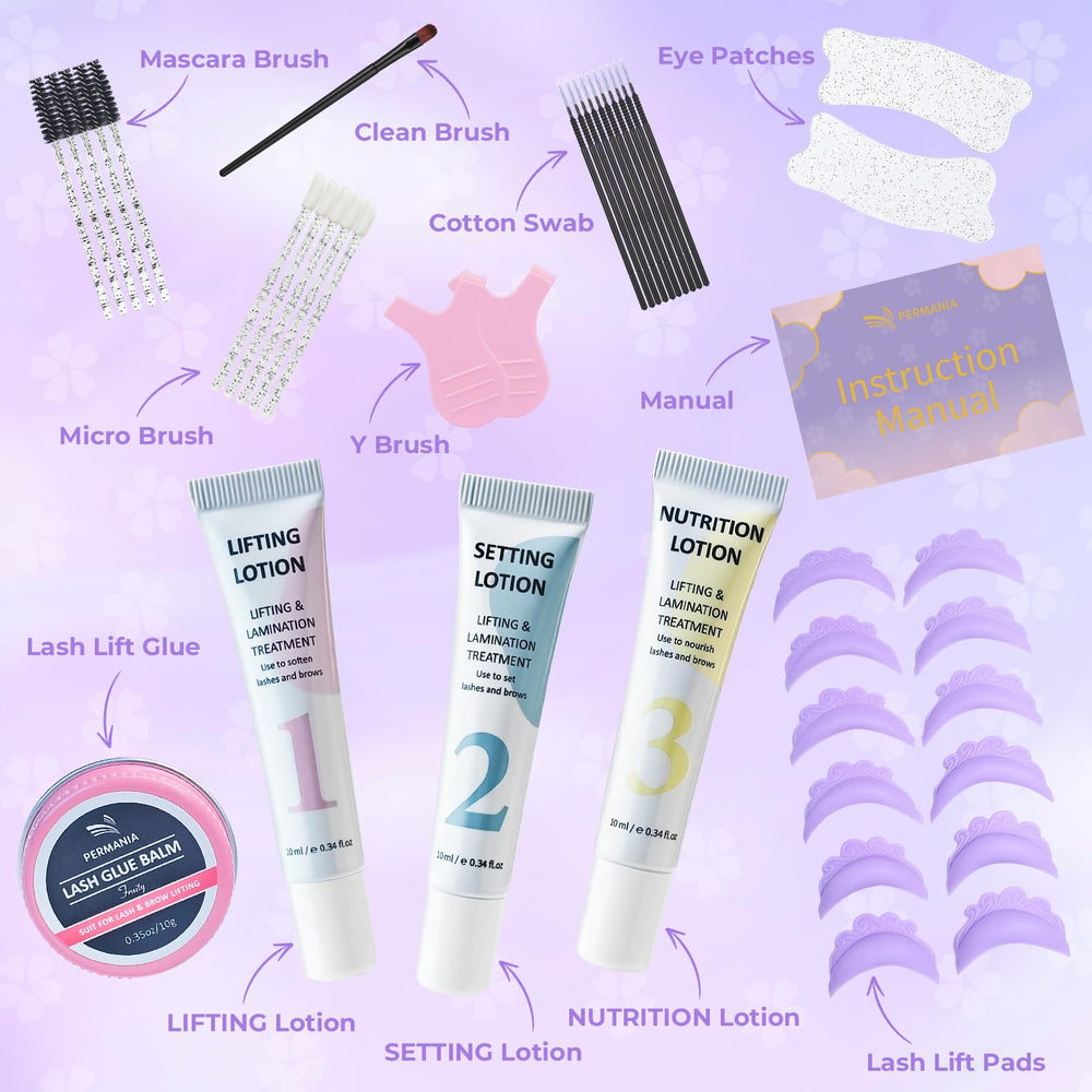 PERMANIA open-eye design packaging for easy at-home lash lifting.