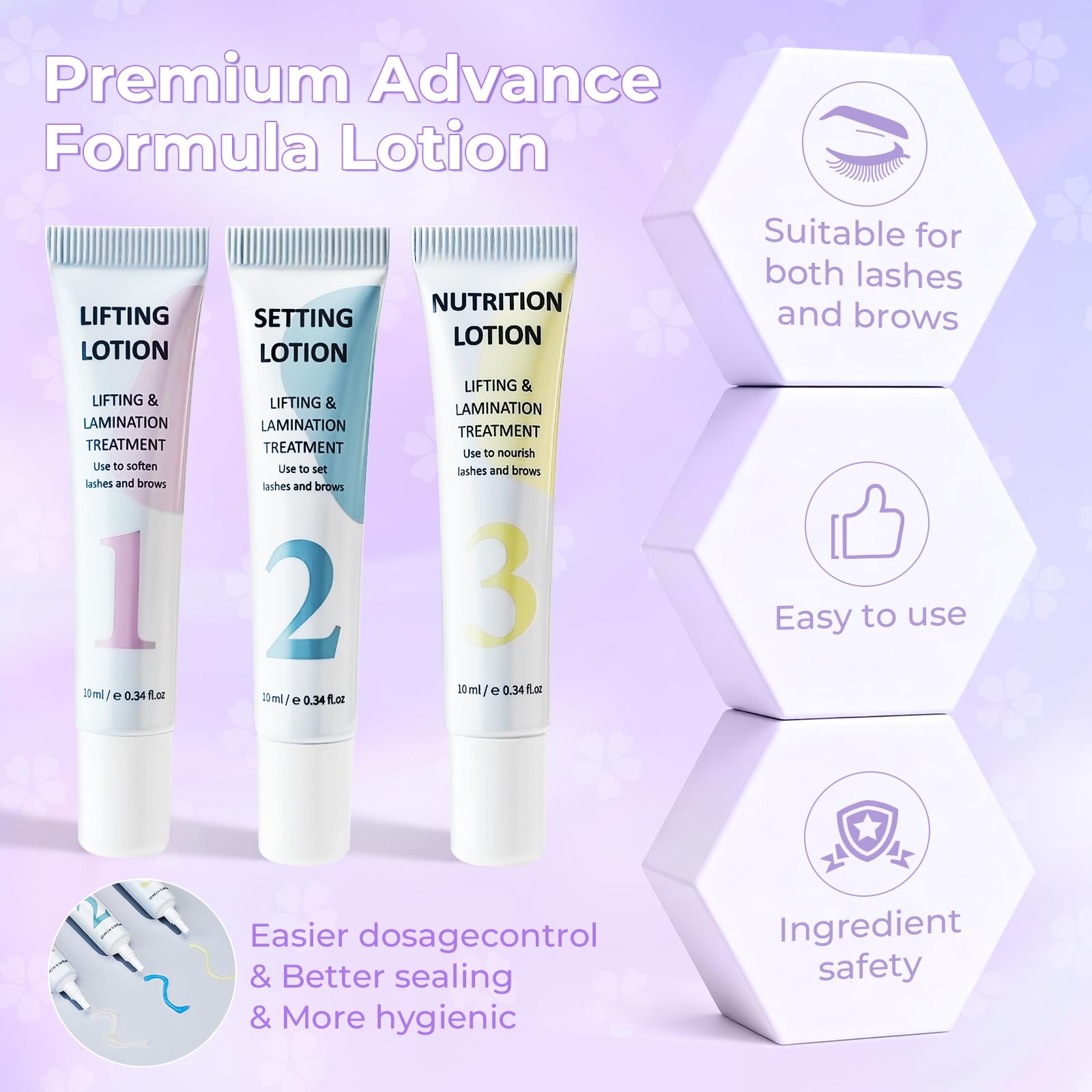 PERMANIA gentle, nourishing ingredients shown for lash care.