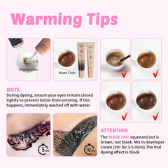 PERMANIA instruction guide photos for easy at-home lash lift steps.
