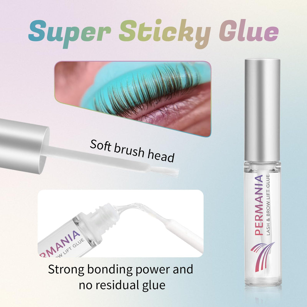 PERMANIA exclusive lash lift glue balm provides strong hold with easy cleanup.