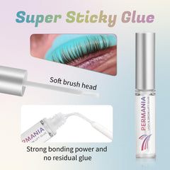 PERMANIA exclusive lash lift glue balm provides strong hold with easy cleanup.