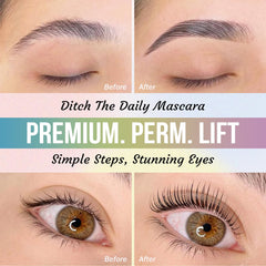 PERMANIA lash lift lotion tube design highlights controlled, mess-free perming application.